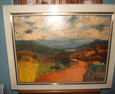 Öldruck von Paul Mathias Padua "der rote Weg" -  97cm x 77cm