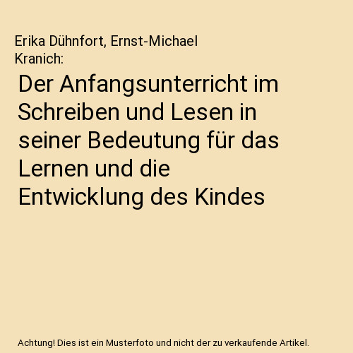 Der anfangsunterricht - der,