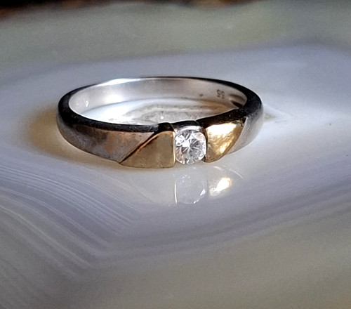 Ring silber 925 gold - silber, cz