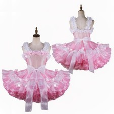 Girl maid sissy pink organza - pink,