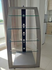 GLAS Hifi Möbel Rack Schrank Phono Regal Glas Mediaregal Gebraucht