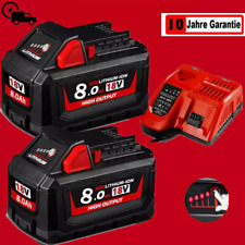 2x Für  Milwaukee M18 High Output Akku M18B6 18V XC 8,0 Li-Ion 48-11-186
