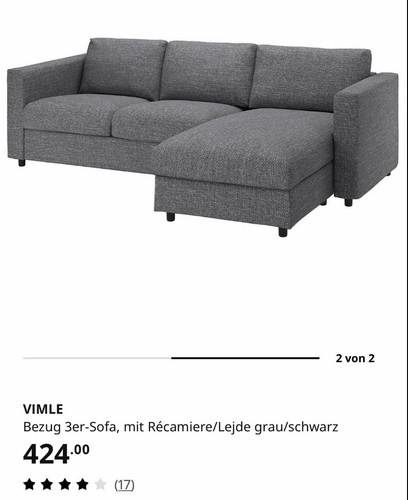 Vimle bezug 3er sofa - vimle, mit