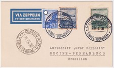 Zeppelinpost Südamerikafahrt 1936 Si.Nr. 347 A Bordpost nach Recife
