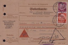 (963) DEUTSCHES REICH Paketkarte BuF LANDSTUHL - Spesbach Bayern