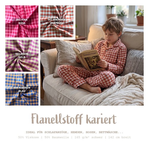 Flanell stoff karo - stoff,
