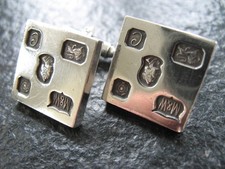 Manschettenknöpfe Silber 925 Mappin & Webb England 1977 sehr massiv  31,6 Gramm