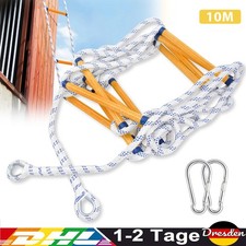 10m Feuerleiter 2 Karabiner Strickleiter Feuerfeste Rettungsleiter Notleiter neu
