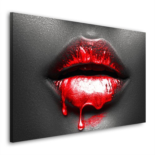 Leinwandbild rote lippen - rote,