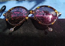 Christian Dior UMBRAGE Sonnenbrille gold Havanna verspiegelt Laub 