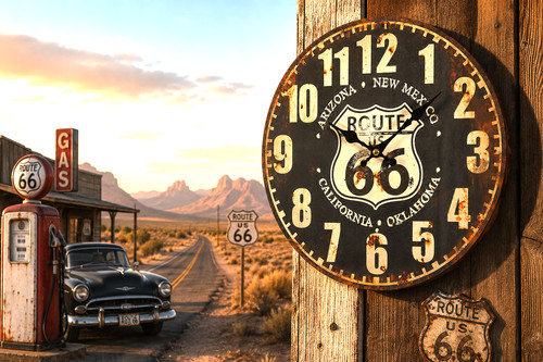 Route wanduhr cm vintage - wanduhr,