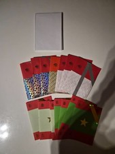 14 Blanko Glückwunschkarten A6  mit Umschläge rot bunt