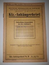 Fahrzeugbrief Kfz Anhängerbrief Kraftfahrzeugbrief Anhänger TZ4k Kleintraktor