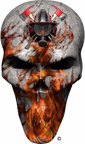 Fire fighter flame - , skull