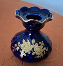 Kerzenleuchter , Vase Retsch Wunsiedel Bavaria 24 Karat Gold Kobaltblau o Mängel