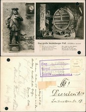 Ansichtskarte Heidelberg Heidelberger Schloss 2 Bild Riesenfass 1932