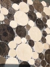 Mosaik Marmor Rund braun beige
