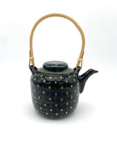 Hedwig Bollhagen, Bemalung von HB persönlich, Teekanne, Ritzdekor, grün, schwarz