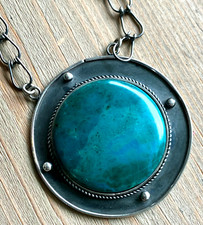 Halskette handarbeit silber - halskette,