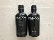 2 x BULLDOG London Dry Gin leere Glasflasche Glas Flasche leer 0,7l Schwarz 70cl