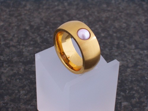 Edelstahl ring 18kt vergoldet - edelstahl,