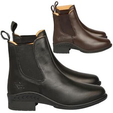 Damen Jodhpur Stiefel Leder zum Anziehen klassisches Paddock Reiten Chelsea Schuhe