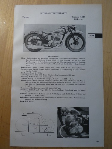 Tornax testkarte 1938 - testkarte,