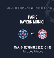 Ticket Für Champions League Paris/Bayern Am 4/11