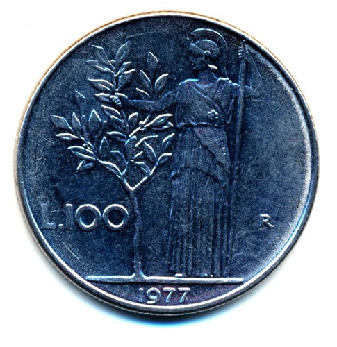 100 italienische lire 1977 - 100,