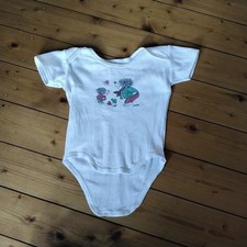 Body Kurzarm weißgerippt Sanetta true Vintage Gr. 62 Igel