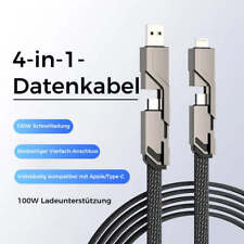 100W 4 in 1 USB Schnellladekabel Schnellladegerät Kabel für iPhone/ Typ-C 2M