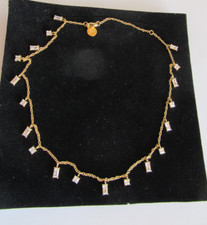 Powder Kette mit Zirkonia Steinen Edelstahl 18K gelbvergoldet