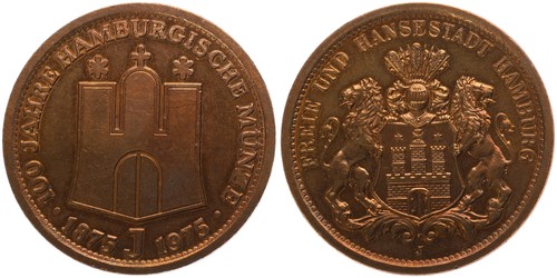 Medaille brd hamburg 100 - -,
