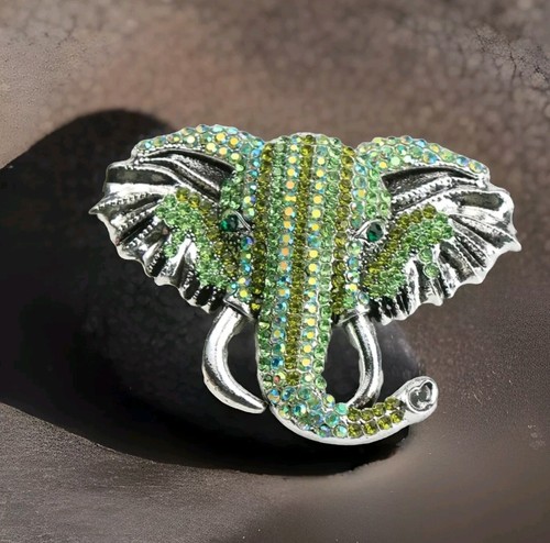 Brosche strass elefanten kopf - elefanten,
