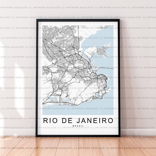 Rio janeiro karte poster - rio, de