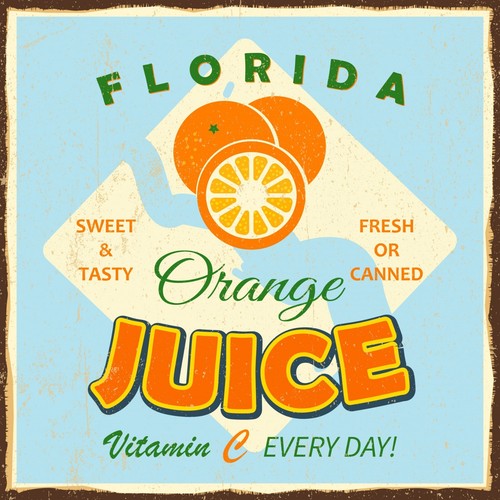 Orangensaft vintage poster - orangensaft,