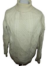 HERREN JOHN MOLLOY ARAN WOLLE  ROLLKRAGEN Pullover EHER Gr 2XL , 71CM
