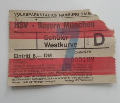 Alte eintrittskarte hsv - eintrittskarte,