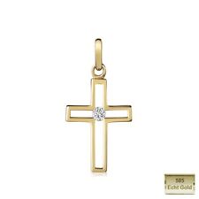 ECHT GOLD 585 Kreuz Anhänger