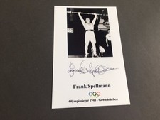 FRANK SPELLMANN †2017 OLYMPIASIEGER Gewichtheben 1948 signed Photo 9x14