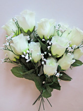 12 weiße ROSEN 30cm mit