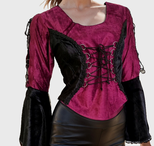 Samtbluse miederbluse gothic - miederbluse,