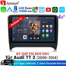 6+128G Für Audi TT 8J 2006-14 Android 14 Autoradio DAB+ BT Carplay NAVI GPS BOSE