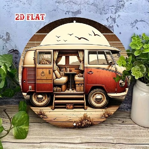 Blechschild rund wohnmobil - blechschild,