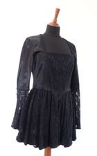 Minikleid aus Satin und Spitze Victorian Gothic Kleid Steampunk Barock Kostüm 