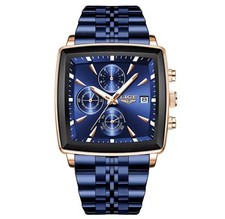 LIGE Herren Quarzuhr Blau