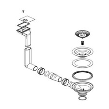 BLANCO Ablaufgarnitur 1 x 3,5'' Sieb ohne Ablauffernbedienung Überlauf 232250