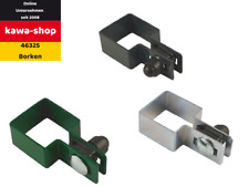 Schelle Zaunschelle 40x40mm 50x50mm 60x60mm 80x80mm Endschelle SET quadratisch