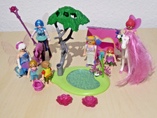 playmobil Feen 7 Figuren;  2 Einhörner; Teich und kleiner Wagen Konvolut
