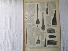 RK/IZ 1892 Zeitungsdruck 317 Musikinstrumente Clavichord Nagelgeige Porcelle